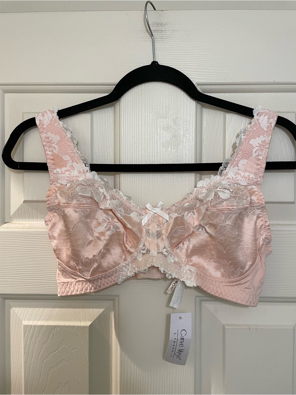 Curve Muse Lingerie Lace Bralette Women’s Size 34D Pink Floral Wireless